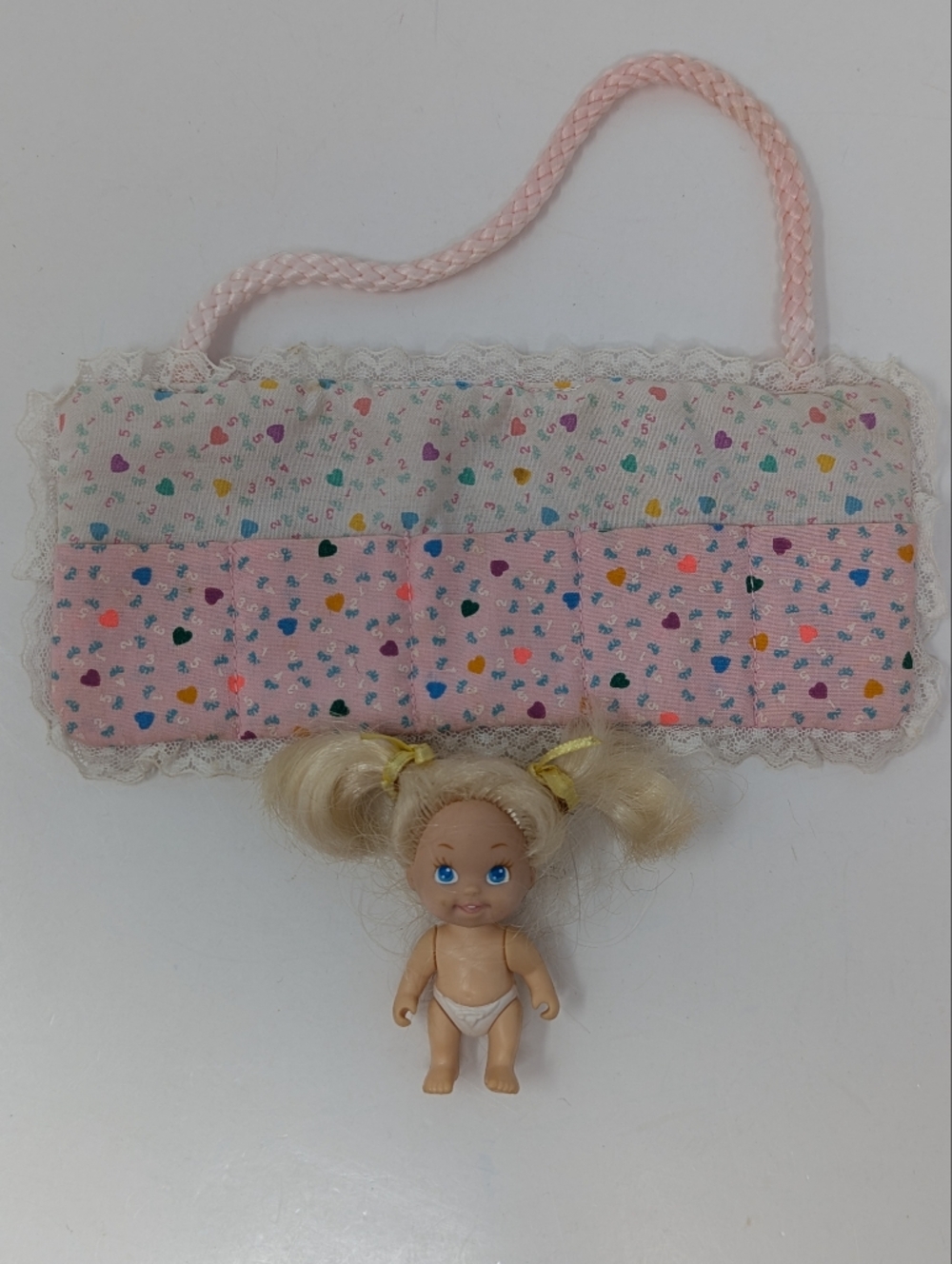 Tyco Quints Doll with Sleeping Bag Pink Heart Patterned